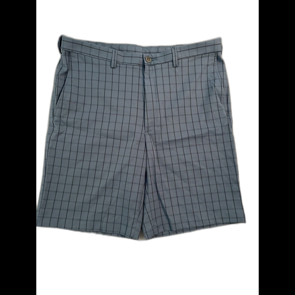 Cool18 Pro Shorts Men Size 36 Blue Check Pattern Golf Chino Shorts